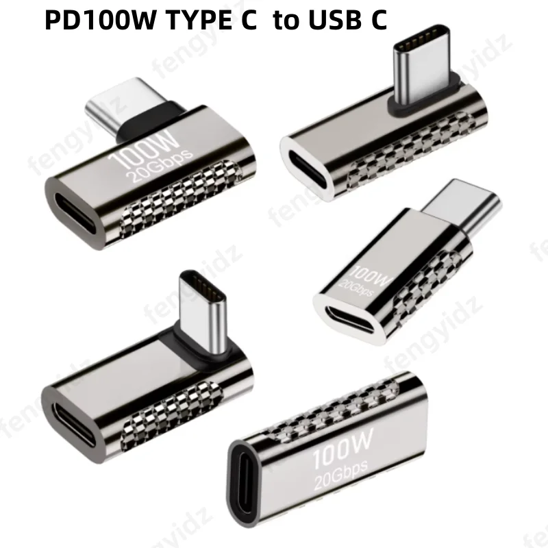USB-C 90 Degree Adapter: High-Speed 20Gbps, 8K Video, 100W Fast Charging