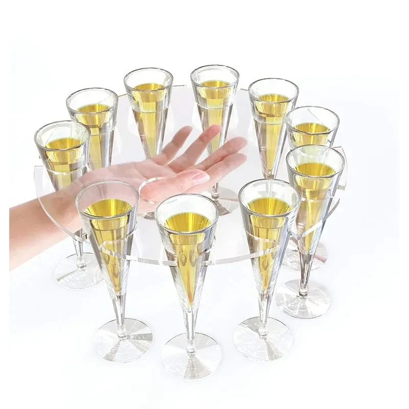 Clear Prosecco Champagne Glasses Flauto Vassoio Da Portata Champagne Flute Vassoi Di Sospensione Per La Festa Di Celebrazione Dell'Anniversario Di Mat