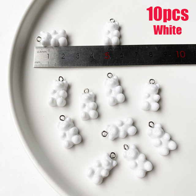 Colorful Gummy Bear Pendant Charms for Necklace Bracelet Diy Earrings Jewelry Bears Valentine's Day Gift 2.1*1.1cm