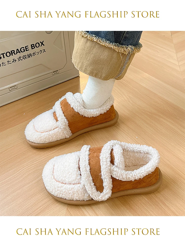 

Women Moccasin Shoes Casual Female Sneakers Slip-on Shallow Mouth Round Toe Loafers Fur New Moccasins Winter Slip On Flock Leisu