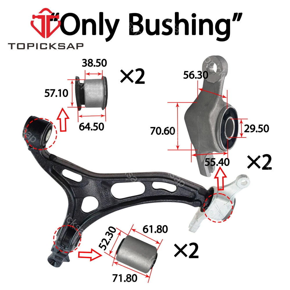 TOPICKSAP 6Pcs Control Arm Bushing Kits for Jeep Grand Cherokee Dodge