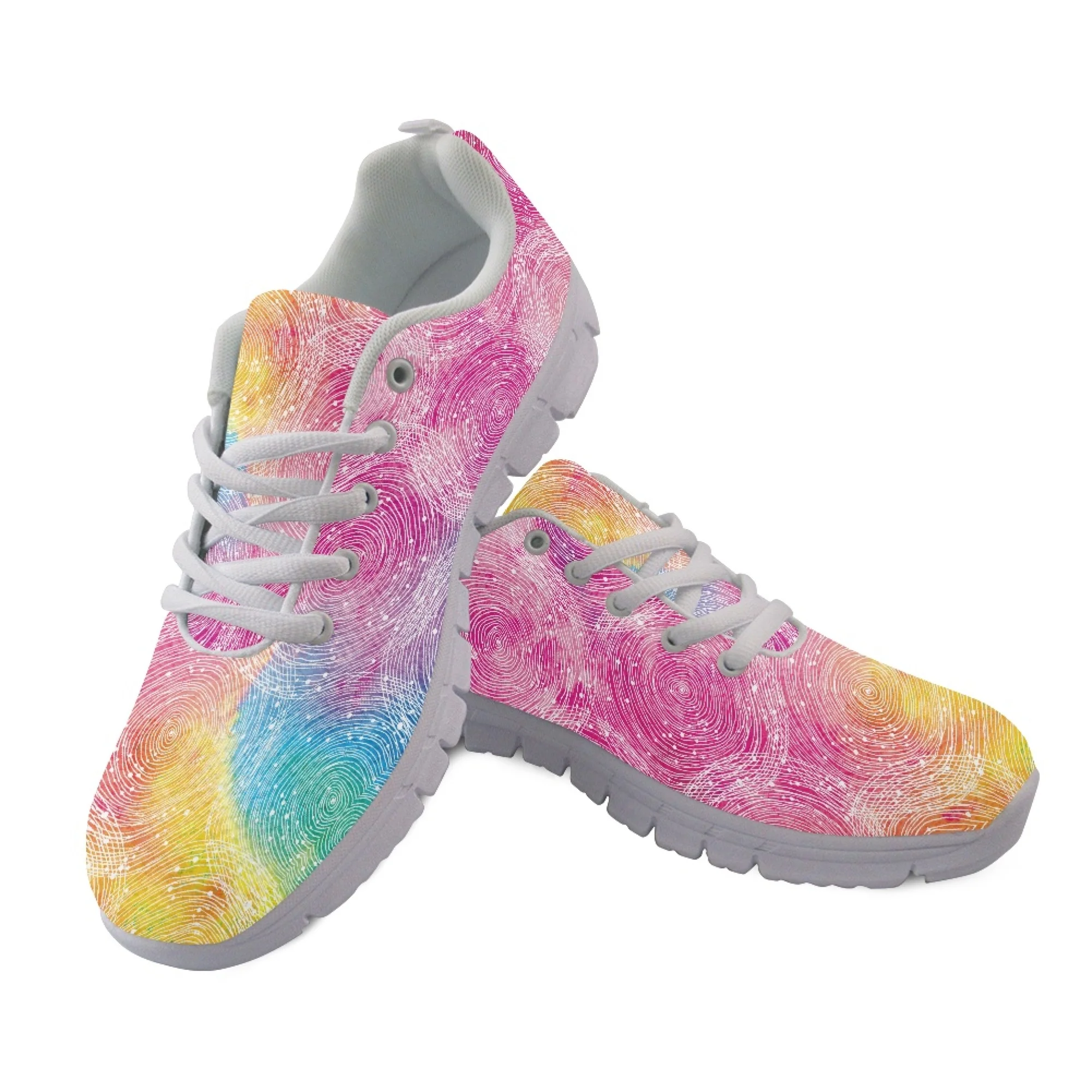 

Yikeluo Casual Flats Shoes Spiral Line Gradient Pattern Brand Design Female Spring Winter Comfort Sneaker Women Girls Footwear