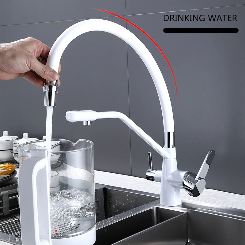 Kitchen Faucets OXG Brass Gourmet Faucet Kitchen Filtered Kitchen Faucet Hot Cold Mixer Crane Pull Down Style Kitchen sink faucet