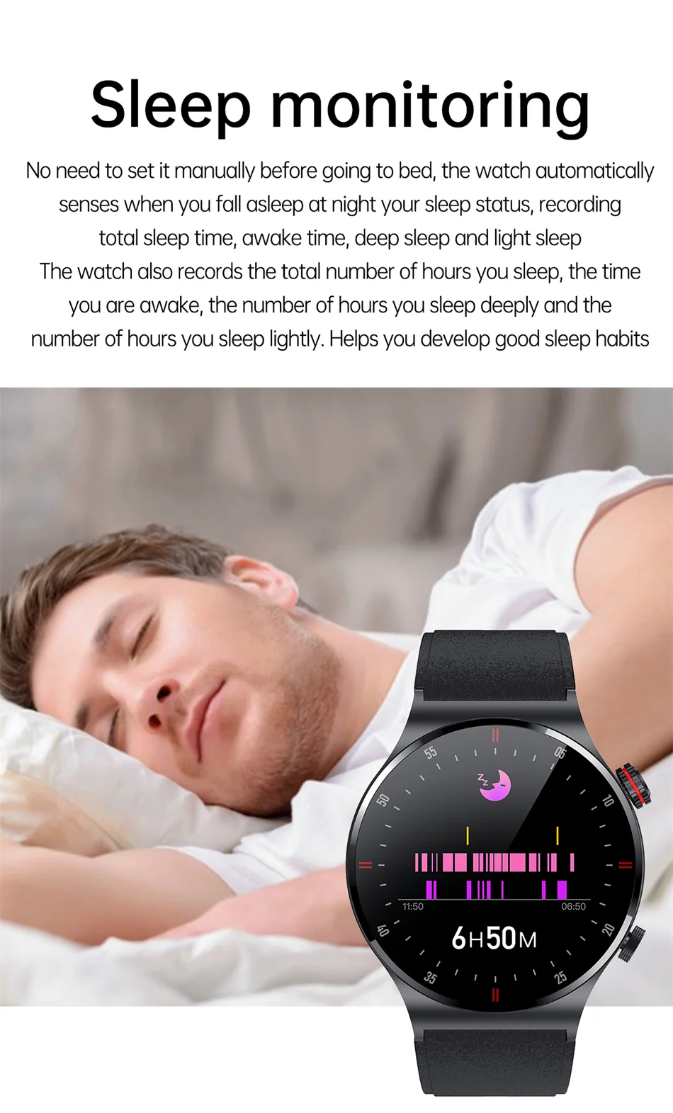 2023 New QW33 Bluetooth Call Smart Watch Men Waterproof Sports Fitness Tracker Smartwatch Large HD screen for huawei Xiaomi_voghion.com