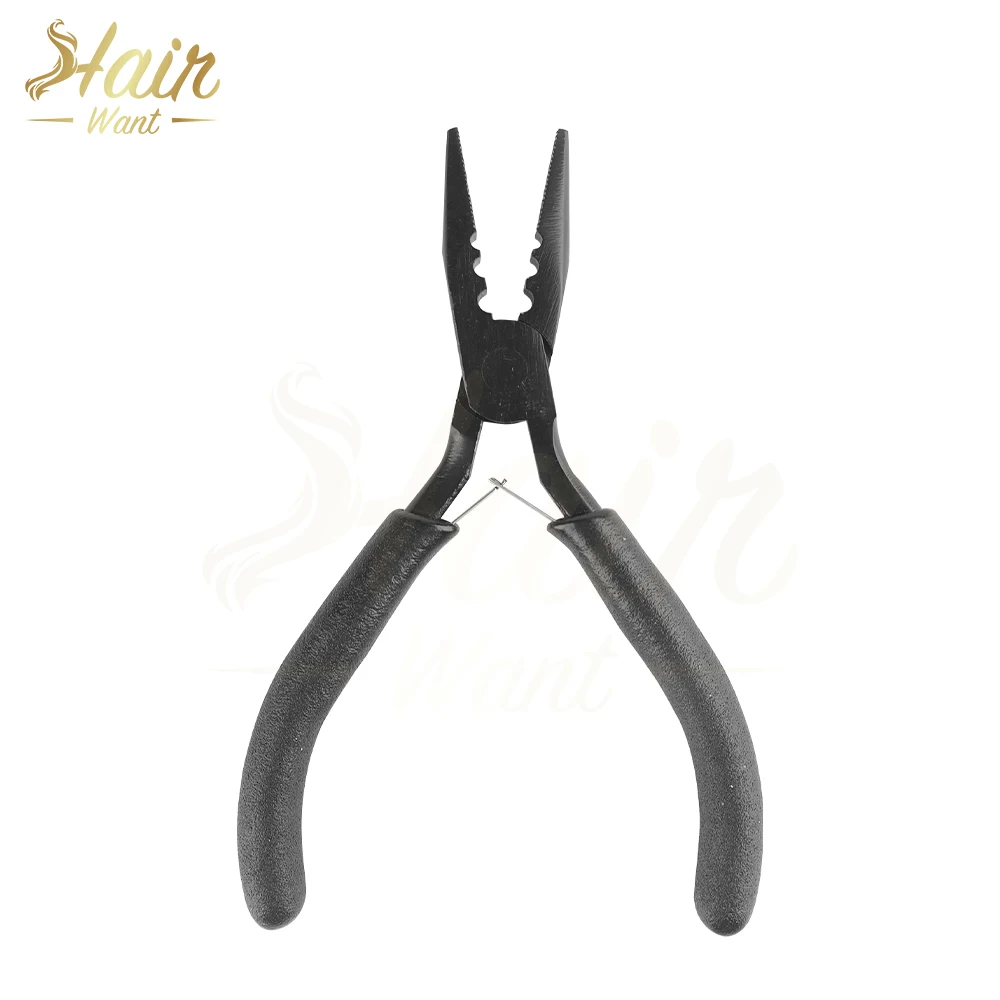 Hair Want Micro Rings Application Pliers Micro Beads Closer Stainless Steel 3 Holes Pliers for Hair Extensions Weft Tool