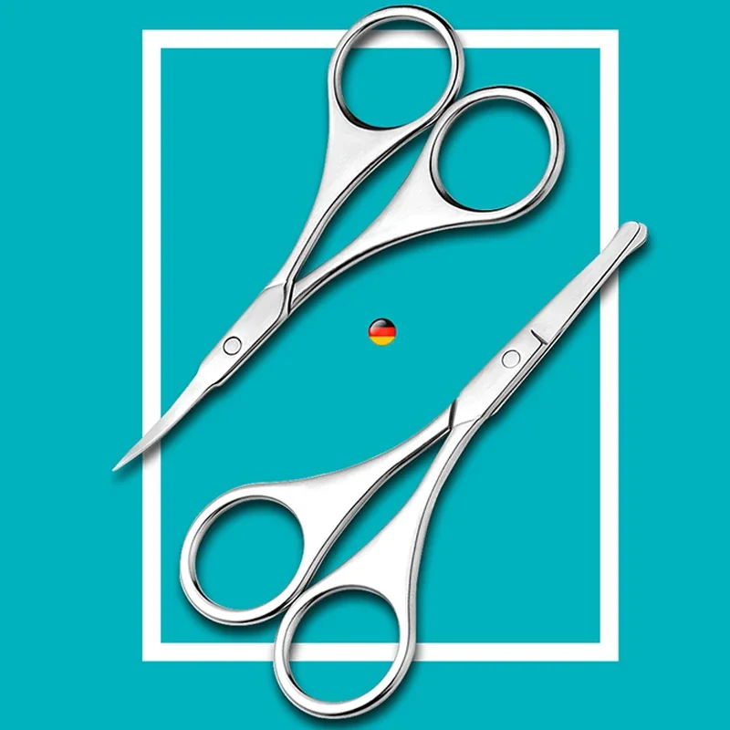 Scissors Trimmer Hair Remover Facial Hair Eyebrow Nose Scissors Rounded Curved Blade Cuticle Scissors Professional Clippers Tool 5