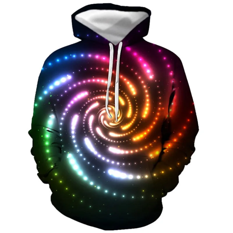 

Men's Hoodie Sweatshirt Graphic Hooded Daily Going Out 3D Print Basic Casual Pullover Long Sleeve Rainbow 3D Top