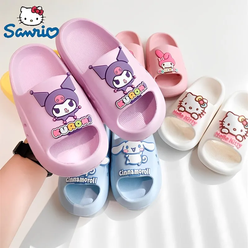 

Sanrio, Hello Kitty Cinnamoroll тапочки, летние милые комнатные шлепанцы для девочек и мальчиков, подарок на день рождения