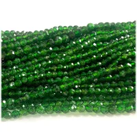 Veemake Dark Green Chrome Diopside Round Faceted Natural Stone Small Jewelry Beads 08269 2