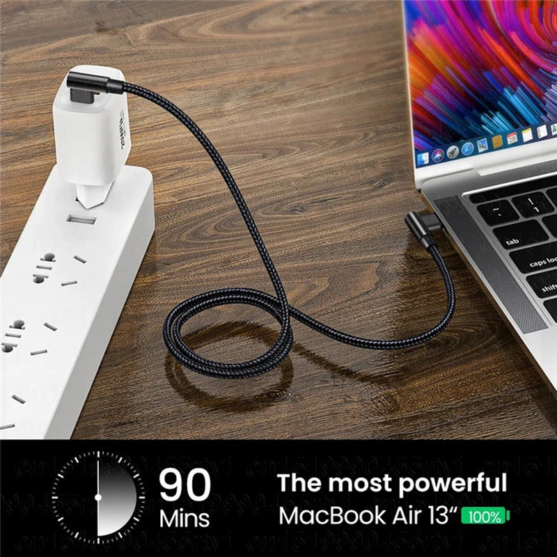 100W L Elbow Type-C to USB-C PD Quick Charge Fast Charging Cable