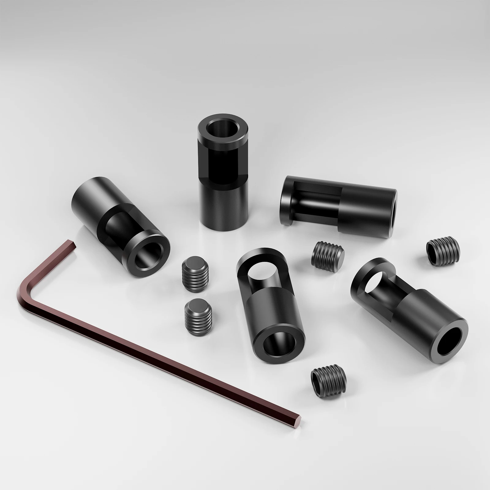 Pignon moteur RC 540/550 acier CNC lot 5 pièces + vis + clé
