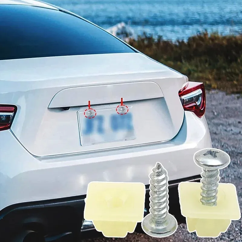 Universal License Plate Mounting Kit for GM Cars Self-Tapping Screw with Retainer Clip Replacement for Buick Chevrolet Parts