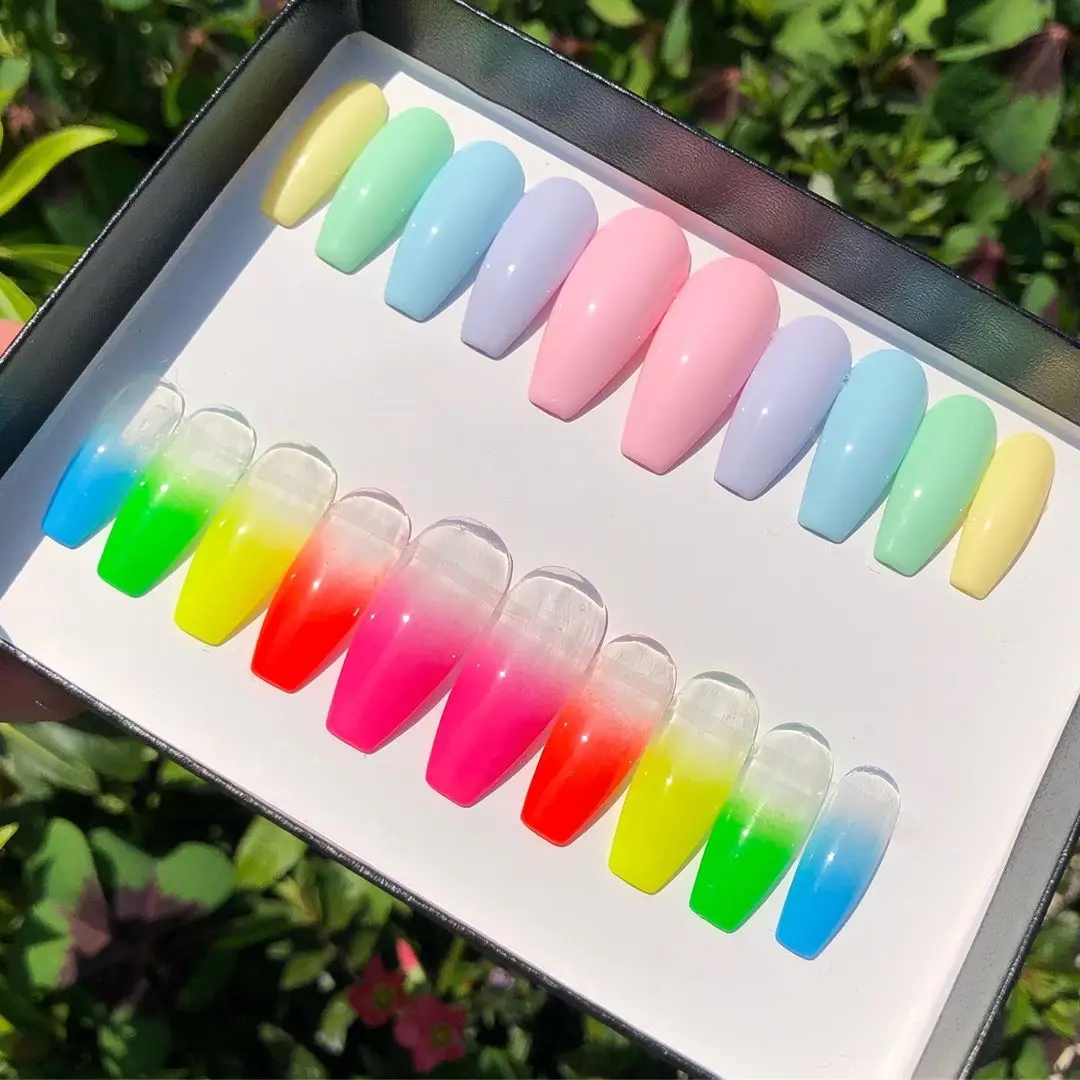 Neon Pigment Nail Powder Thermochromic Nail Glitter Gradient Glitter Iridescent Acrylic Powder 12colors/set for Art Decoration nail powder nail glitter nail pigment nail decoration nail decorations thermochromic pigment