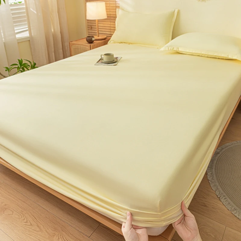 Premium Cotton Fitted Sheet with Elastic Band - Adjustable Non-slip Mattress Cover