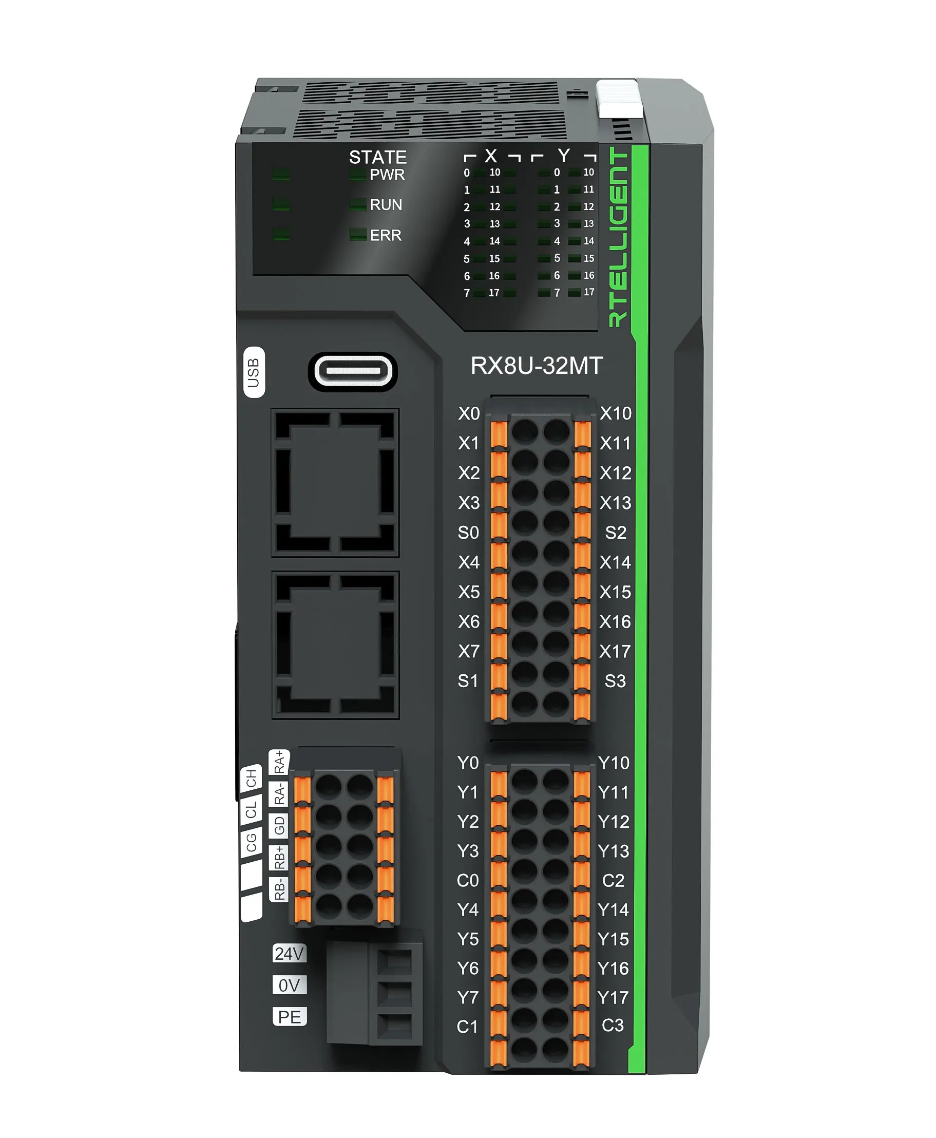 비용 효율적인 RX8U-32MT 미니 PLC 16DI 16DO NPN 고속 펄스 출력 FX3U 시리즈와 호환 가능