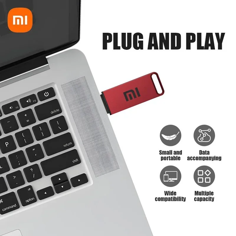 Flash Drive Xiaomi Original USB 16TB 8TB OTG Metal 3.1 Pen Drive Key 2TB 4TB Type C High Speed Portable Waterproof