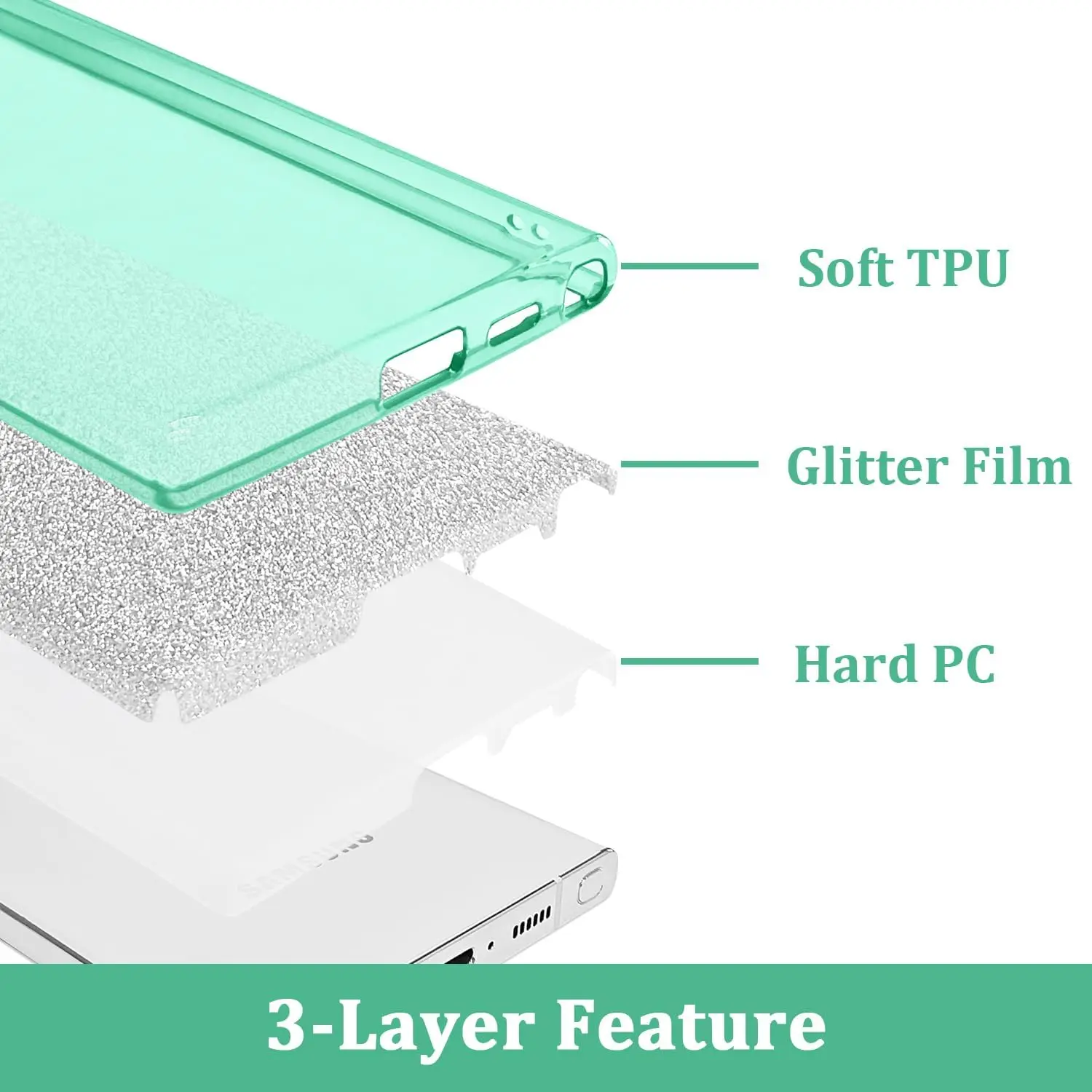 Glitter Phone Case for Women - Cute and Stylish Cover with Sparkling Design