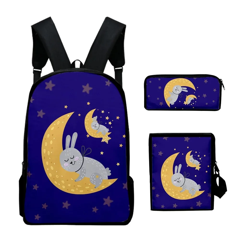 Animal School Backpacks with 3D Animal Print, Laptop Backpack, Tilt Shoulder Bag, Harajuku Pencil Case, Popular, 3PCs per Set