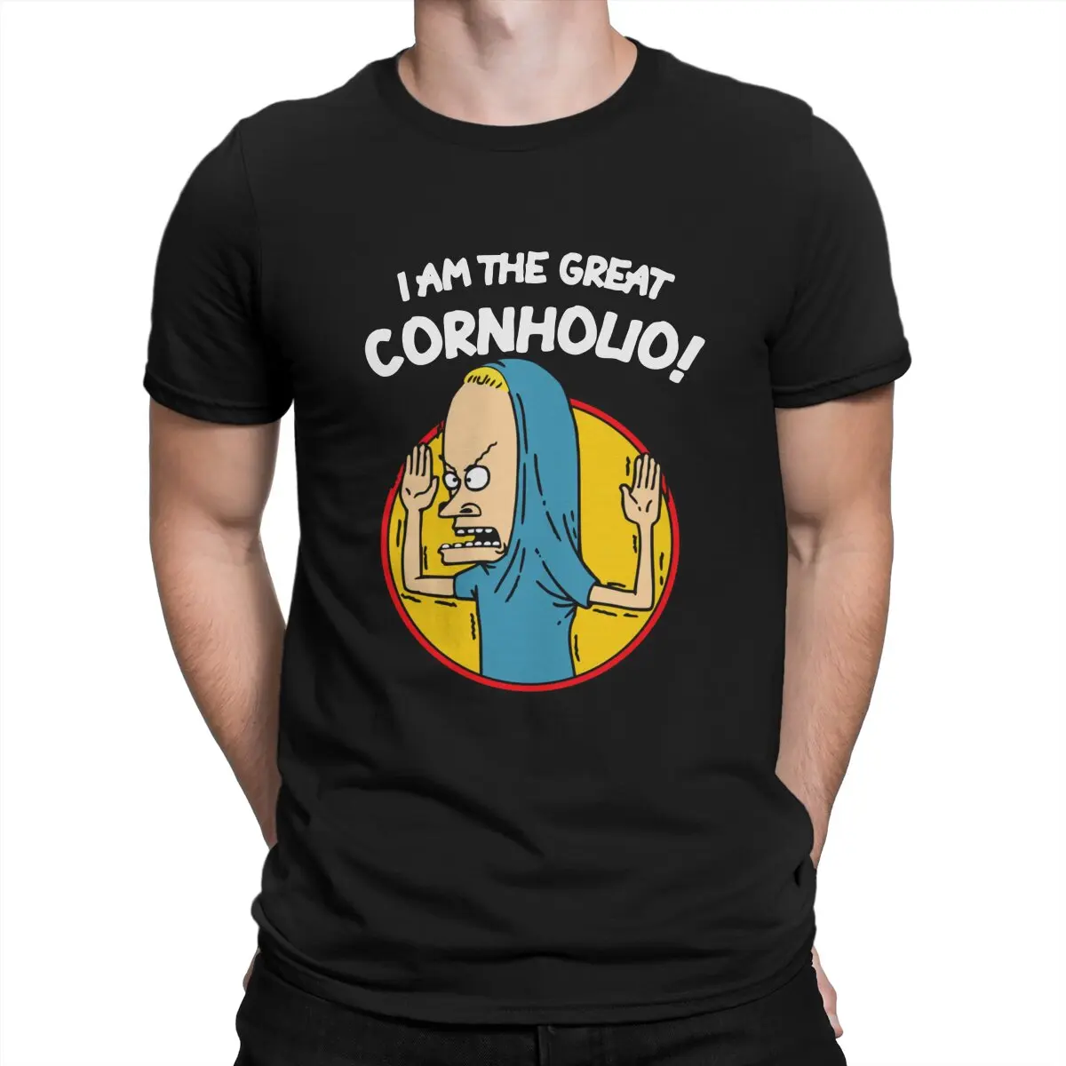 

Cornholio's отличительная Мужская мода Beavis и Butthead B & B печатная Футболка The Great Cornholio Забавные футболки для спортзала аниме
