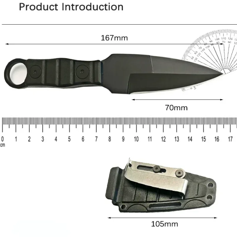 S015a4e2ce46740999579c3ffd9dabd76V New Pocket knife Outdoor small straight knife,utility knife +K sheath, high hardness survival knife, camping EDC tool portable Mallzona