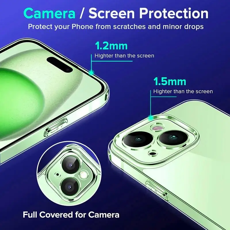 Crystal Clear Phone Case with Camera Protection - Air Soft TPU Full Back Cover