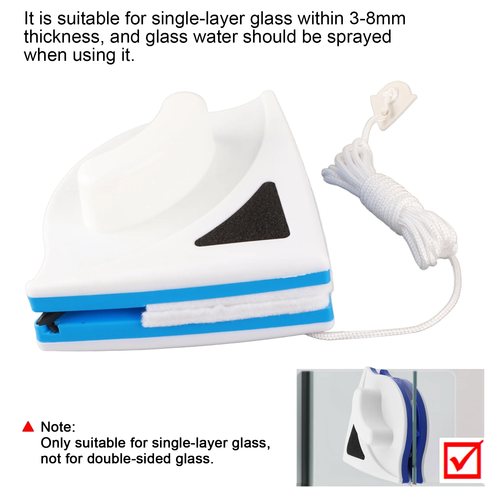 Plastic Double Sided Glass Cleaner Home Window Glass Cleaning Tool Magnetic Useful Glass Surface Wiper Brush: 3 - 5 Days Free Delivery Only UK