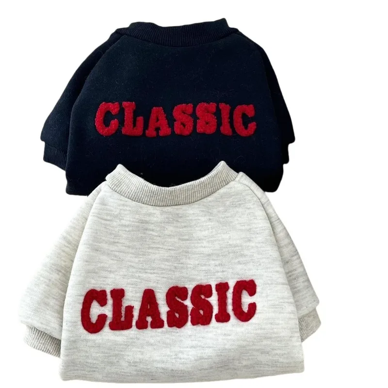 Fashion Winter Dog Clothes Pet Warm Puppy Coat Dog Hoodies Letter Pullover Pet Clothing French Bulldog Puppy Sweater Shirt pet clothes