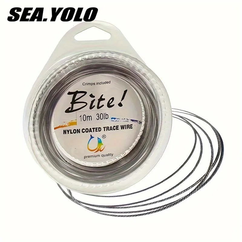 Leader acier 2x10m nylon coated - Fil d'acier X7 pour bar de mer et pêche offshore