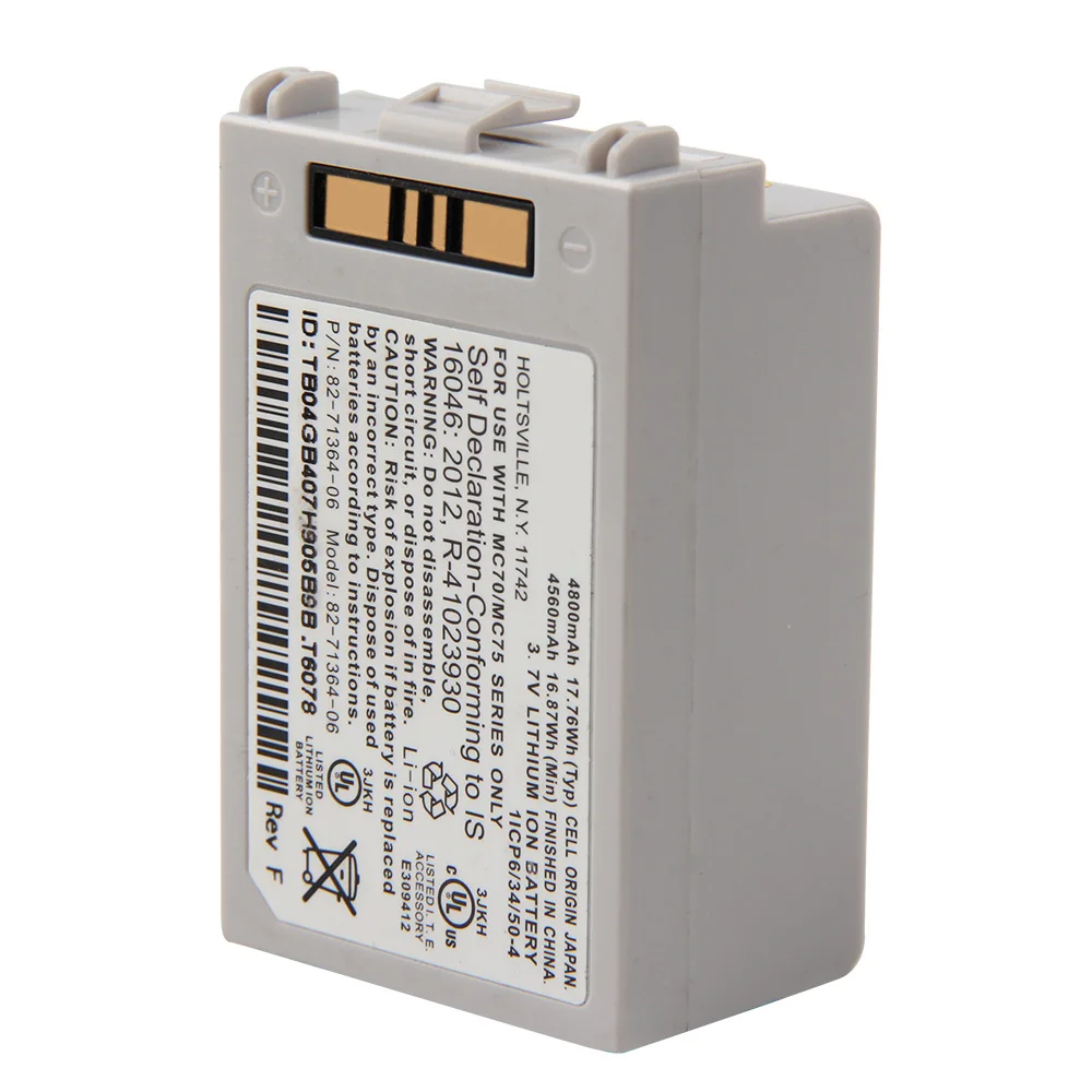 Large Capacity Replacement Battery 82-71364-06 For Motorola Zebra Symbol MC70 MC7090 MC75 MC75A MC75A6 MC75A8 MC7596 4800mAh