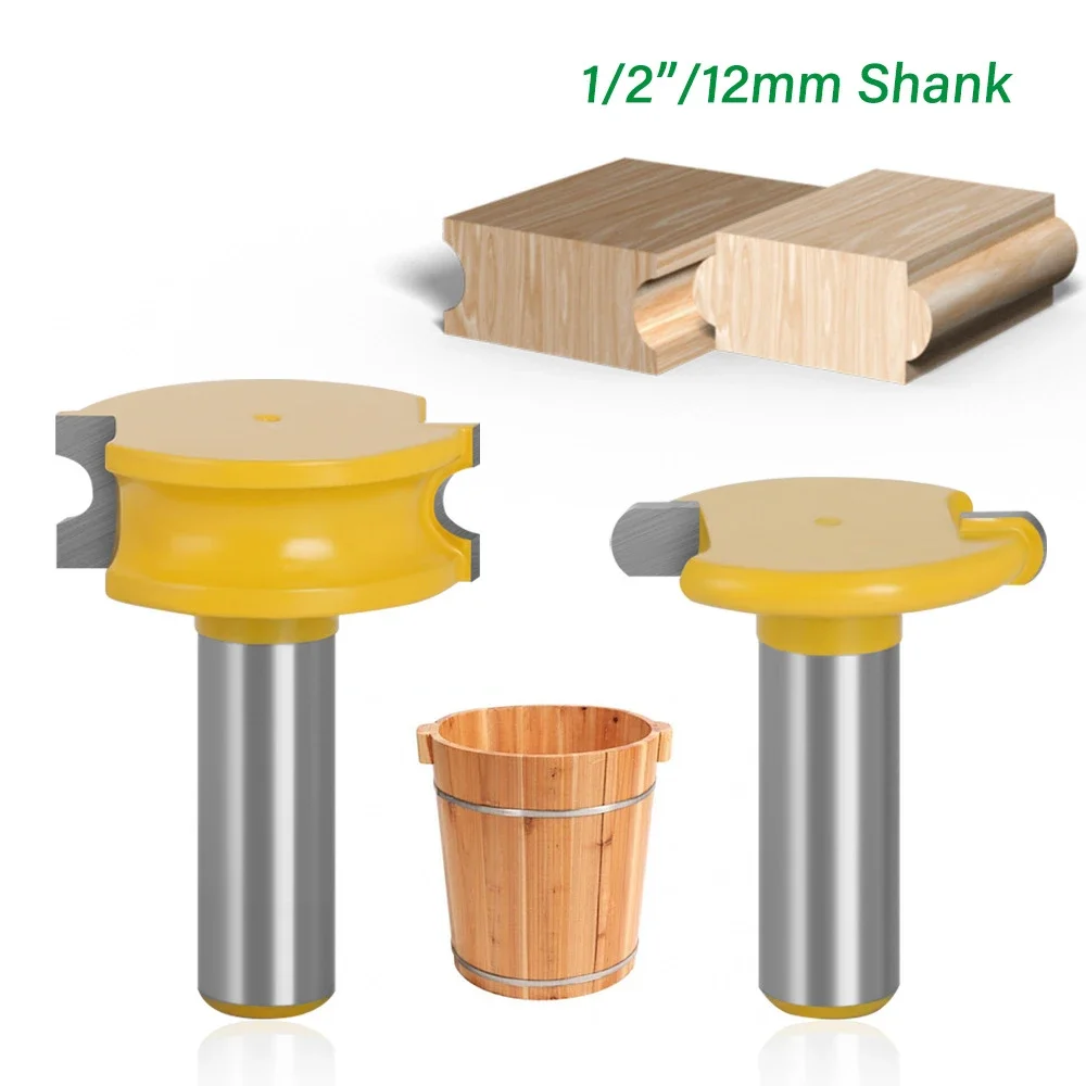 

2PCS 12.7MM 12MM 6.35MM 6MM 8MM Shank Flute and Bead Router Bit Arc T-Shaped Tenon Bits Slotting Router Bit Set Milling Cutter