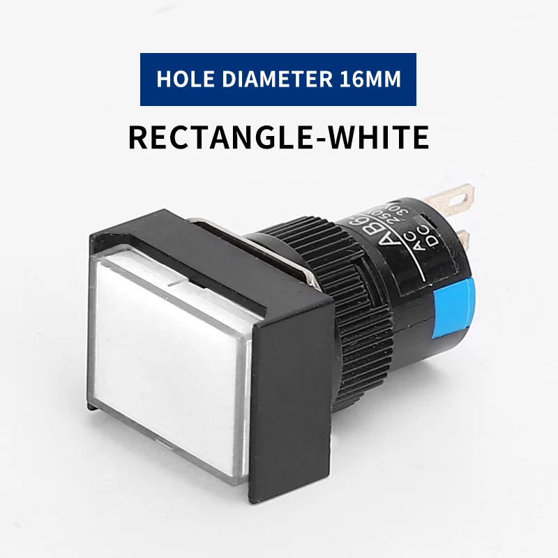 thumbnail image 1 of Interruptor pulsador con luz LED de 16 m, interruptor de botón para máquina industrial, interruptor momentáneo con enclavamiento y reinicio automático LA16Y, 1 of 5