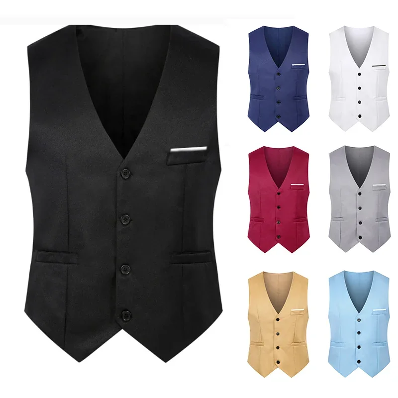 Men's Suit Vest Summer Slim Fit Waist Solid Tank Top Business Leisure Party Bar Banquet Dress dress vests