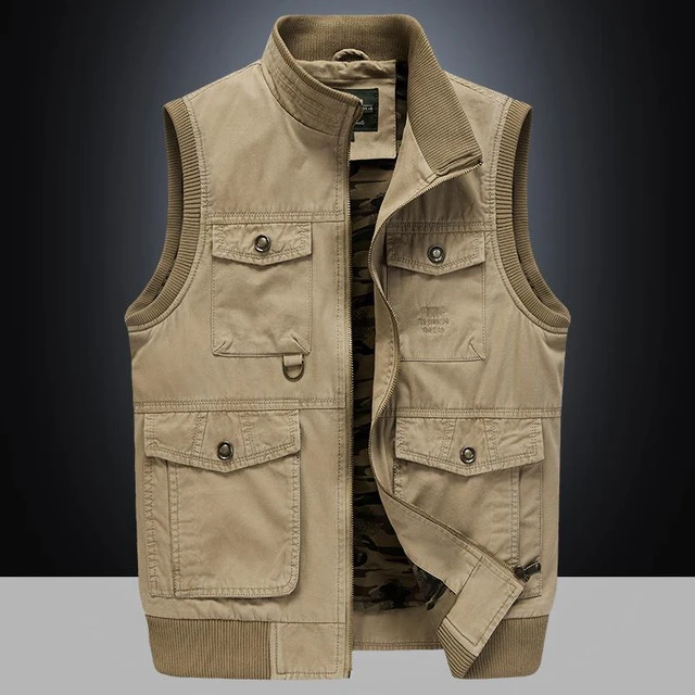 High Quality Classic Reporter Travel Vest 100% Cotton Men Cargo