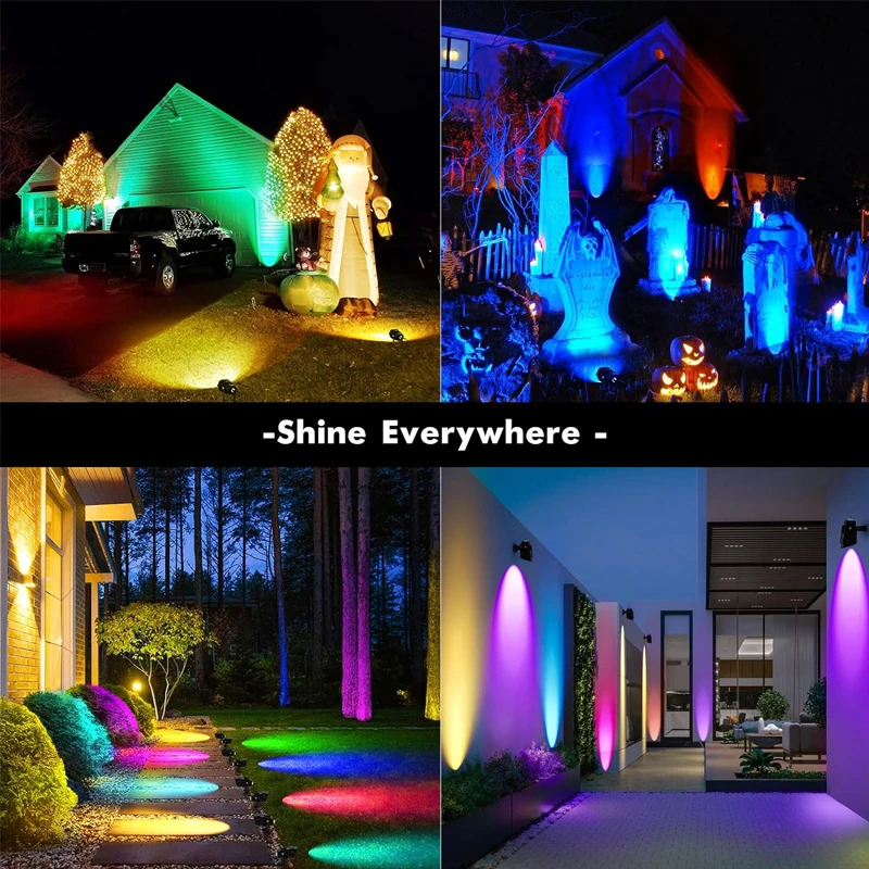RGBW Lawn Lamp 12V LED Landscape Lighting with Remote Control 12W RGB Color Change IP65 Waterproof Outdoor Path Garden Spotlight