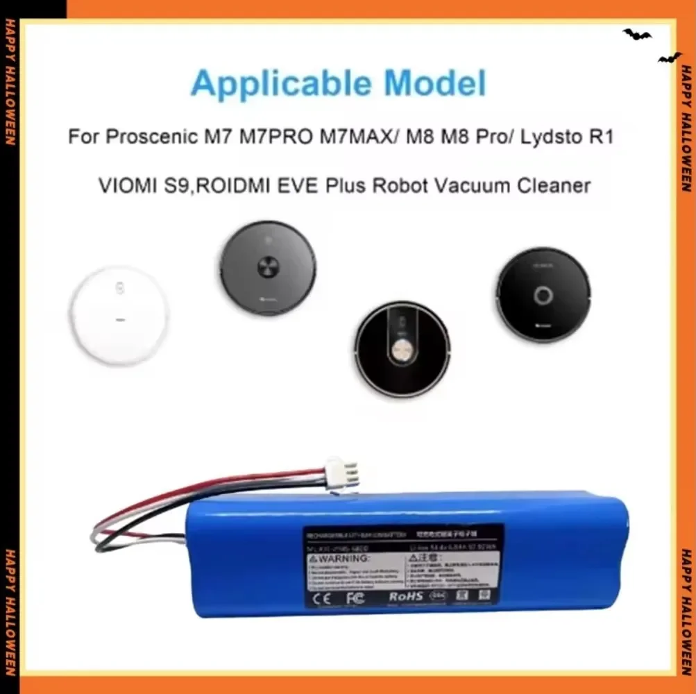 vacuum cleaner battery 12800mAh Rechargeable Li-ion Battery for XiaoMi Lydsto R1 Viomi S9 Roidmi Eve Plus Robot Vacuum Cleaner Battery Pack