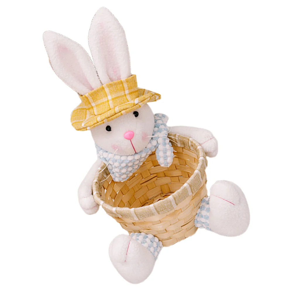 

Easter Basket Woven Bunny Figurine Sundries Organizer Baskets For Kitchens Flower Wedding Male