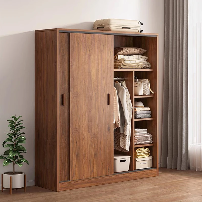 

Simple Modern Wardrobes Luxury Wooden Dressers Mobile Wardrobes Apartment Free Shipping Mueble Para Colgar Ropa Home Furniture