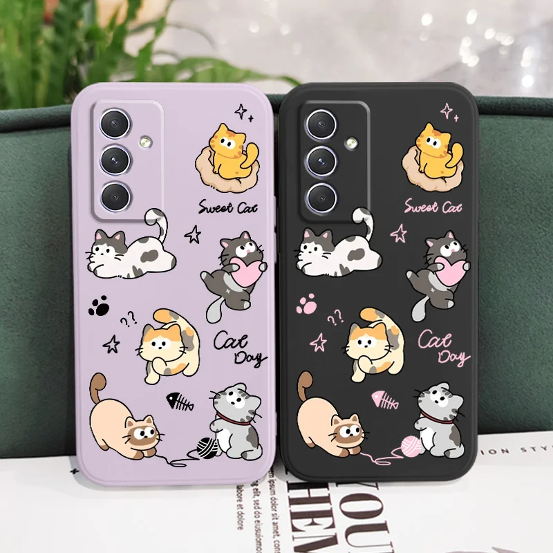 Charming Cat String Ball Phone Case for Samsung Galaxy - Durable Protective Cover with Cute Design