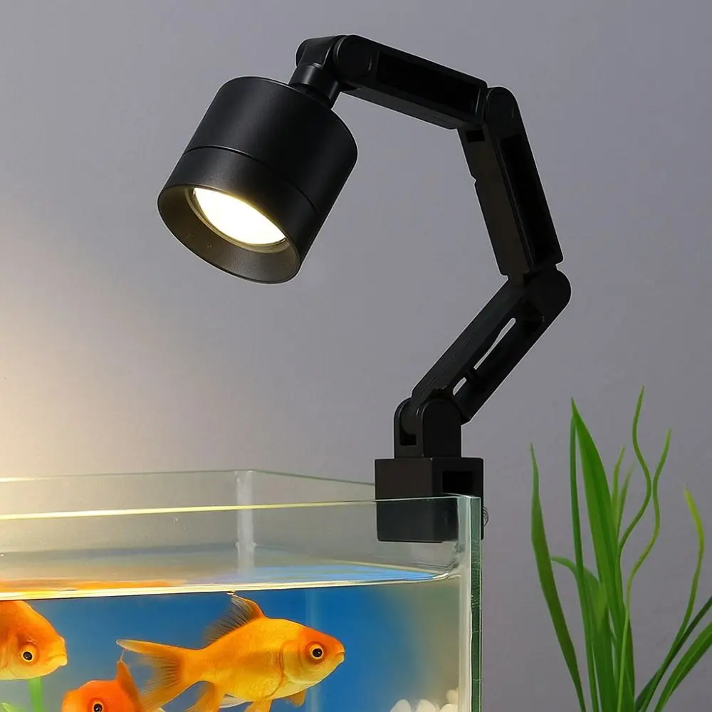 3 Color Modes Aquarium LED Light 360 Degree Rotation Adjustable Zoom Mini Clip-on Lamp USB Powered Waterproof Fish Tank Light