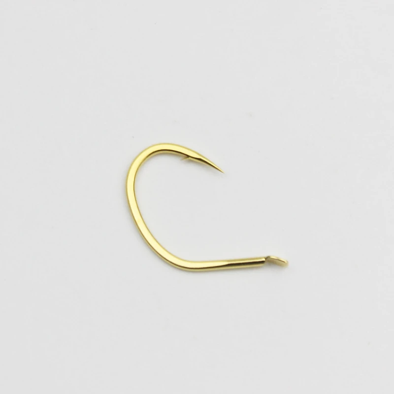 

Carbon steel raft fishing hook gold bulk 6H hardness barbed short handle white bar hook fishing gear supplies fishing hook