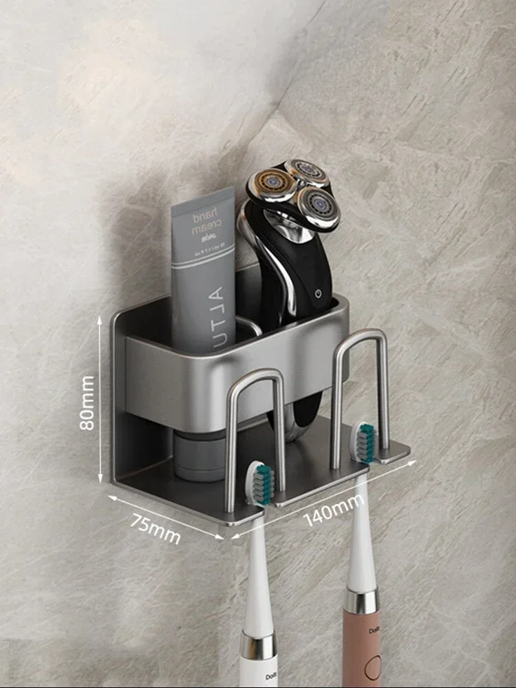 Toothbrush Rack Punch-Free Toothbrush Holder Toilet Cup Storage Wall Mount Cup Holder