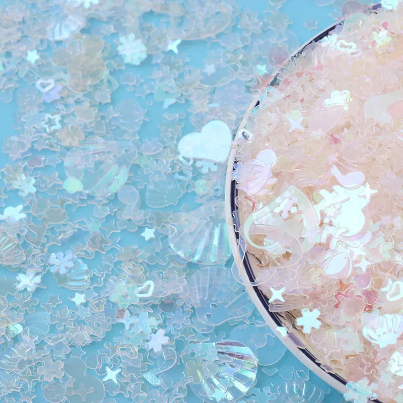 Sequin hollow plum blossom hollow peach heart shell mixed color sequin crafts sequin sewing clothing DIY 10g