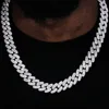 15mm Zircon Cuban Link Chain Iced Out In hand-set Simulated Diamond Stones Bling Miami CZ Necklace Gift for Her/Him 3