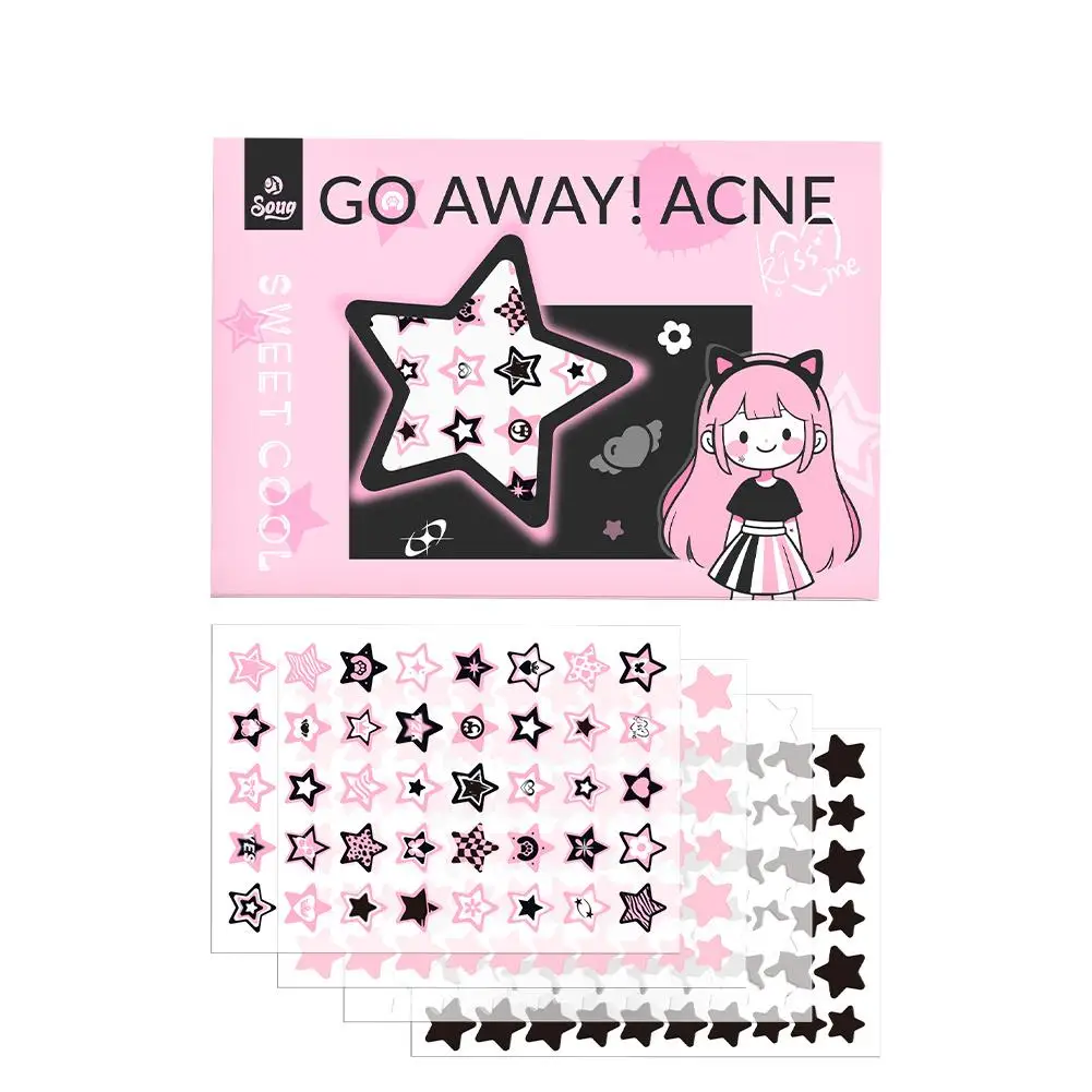 220pcs Stars Acne patch Acne removal Concealer Invisible Spots Covering patch Y2K Sweet & cool style Acne mark patch makeup tool