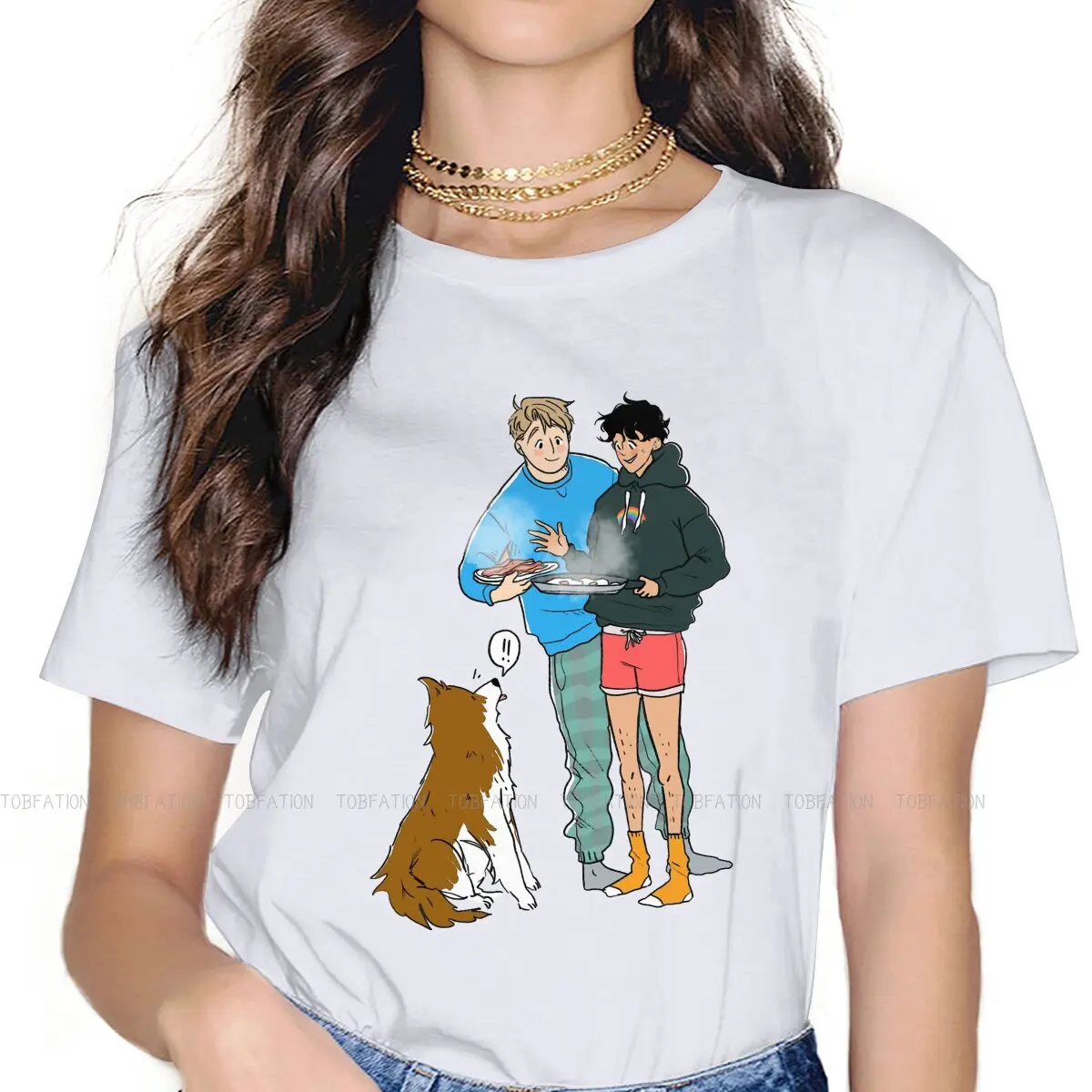 Nick E Charlie Feed Dog Sweet Girls T-Shirt Da Donna Heartstopper Sweet Tv Series Casual Manica Corta Vintage Top Oversize