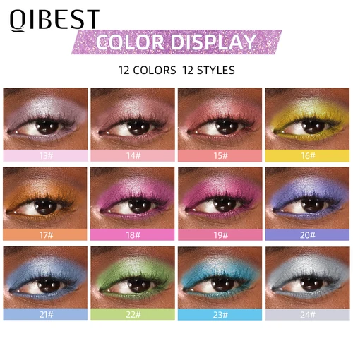 QIBEST 글리터 리퀴드 아이 섀도우, 오래 지속되는 진주 빛 반짝이 아이 섀도우 스팽글, 누에 쉬머 아이 메이크업 화장품 3