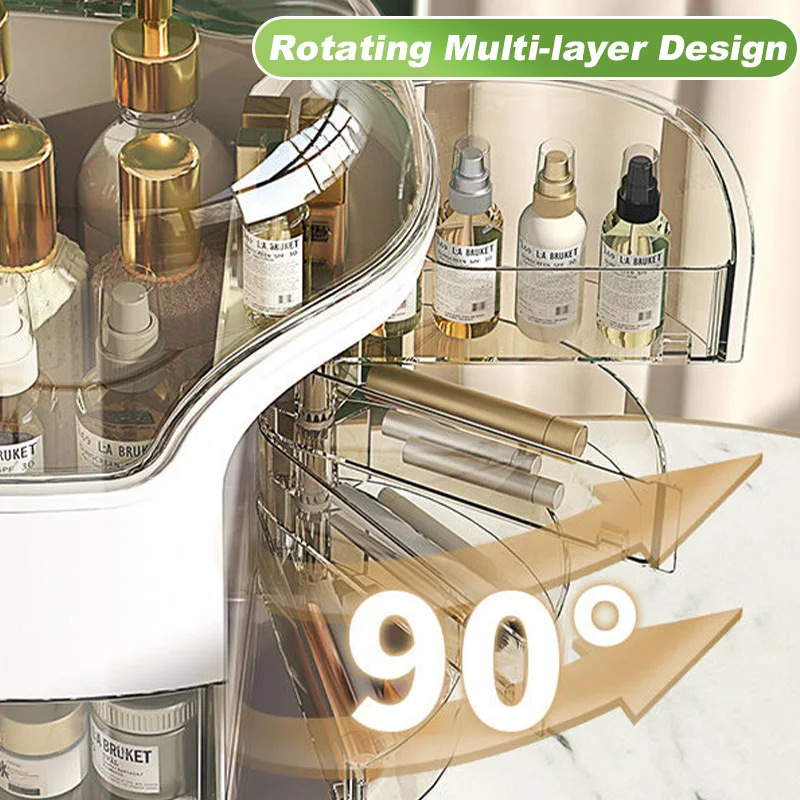 Desktop Makeup Organizer Transparent Jewelry Cosmetic Storage Box Dustproof Large Capacity Makeup Container Jewelry Lipstick Box 6