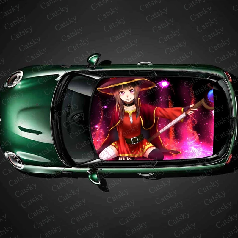 

Konosuba, благословение Бога на этот чудесный мир, автомобильные наклейки, наклейки, декоративные наклейки на крышу автомобиля, солнцезащитную крышу, виниловые наклейки