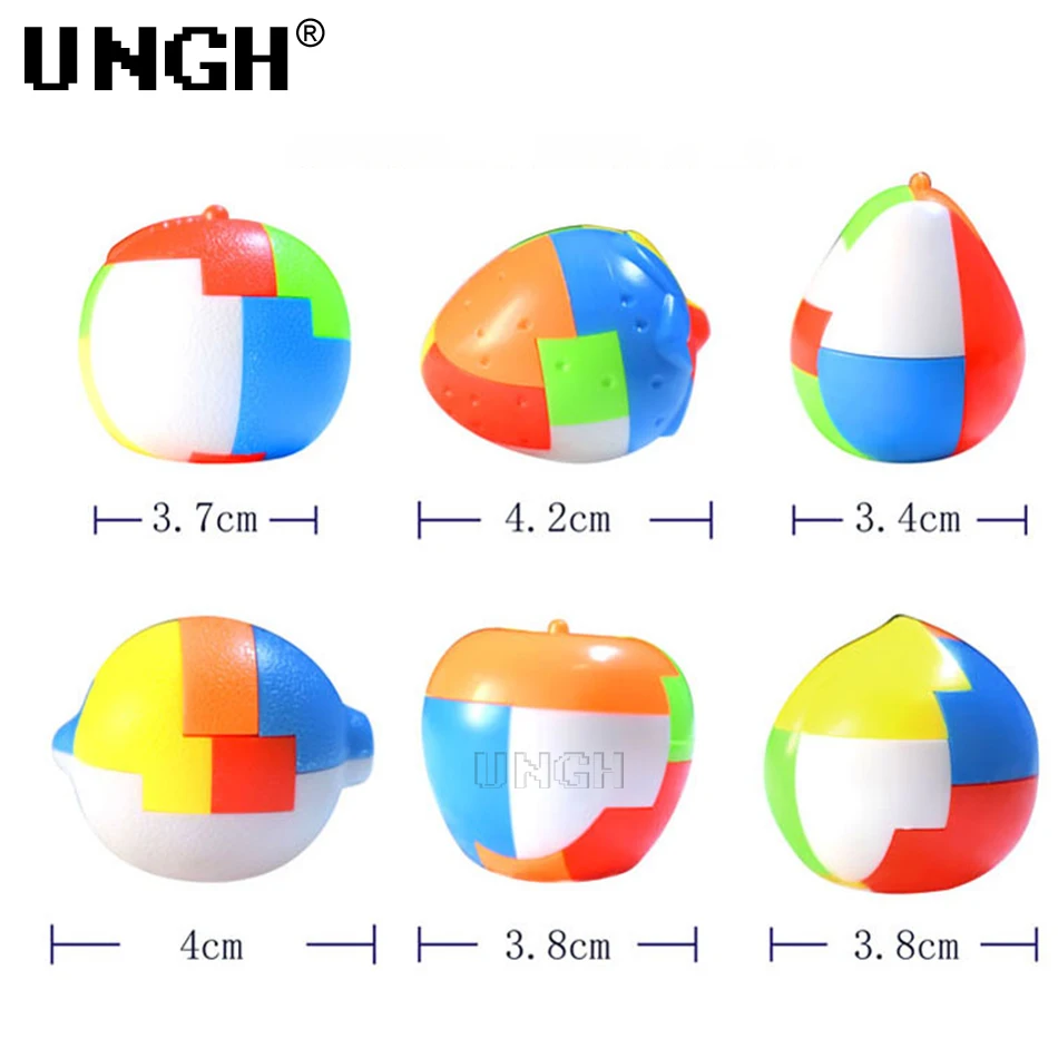 6pcs/set Luban 3D Puzzle Magic Cube Intellectual Children Lock Brain Teaser Game Educational Toys for Kids Adult Antistress fidget toys,puzzle toys,anti stress toys,puzzle cube,magic puzzle cube