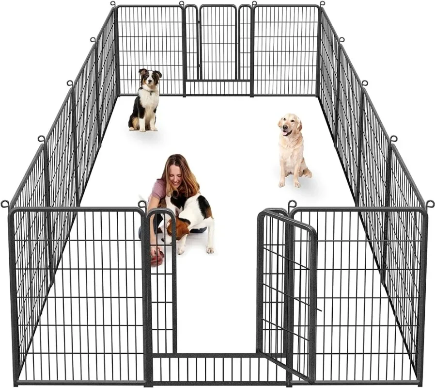 

40 inch Tall Dog Fence Outdoor Heavy Duty Dog Playpen, 14 Fence Panels Pet Playpen Indoor Puppy Playpen Dog Enclosure Portable